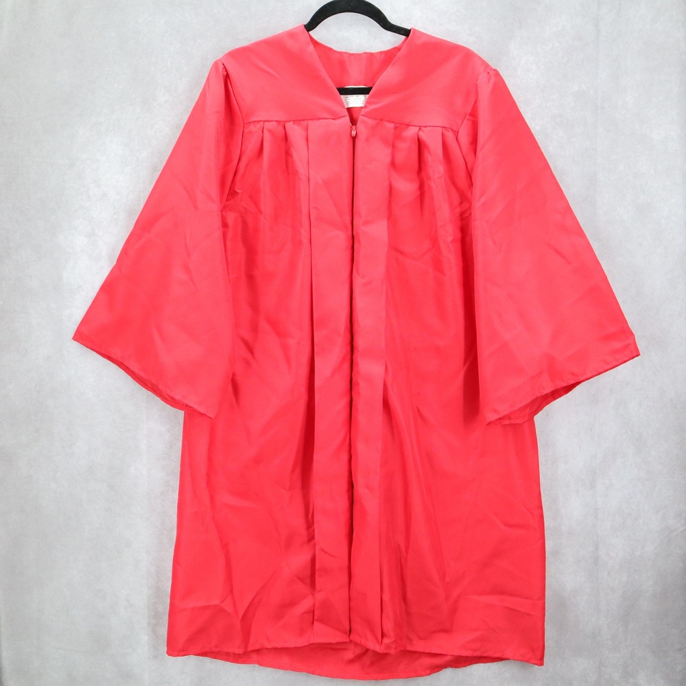 Jostens Red High School College Graduation Full Zip Gown Plus 1XL 4'10"-5'0"